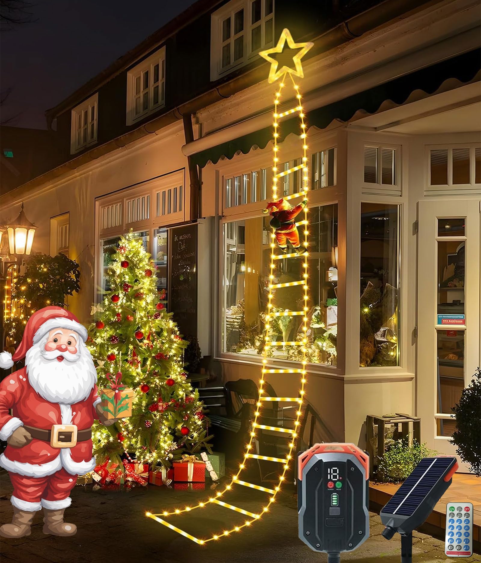 ✨イルミネーションライト XmasサンタクロースLEDストリングライト Amazon.co.jp: ソーラー イルミネーション ライト LED 屋外 防水